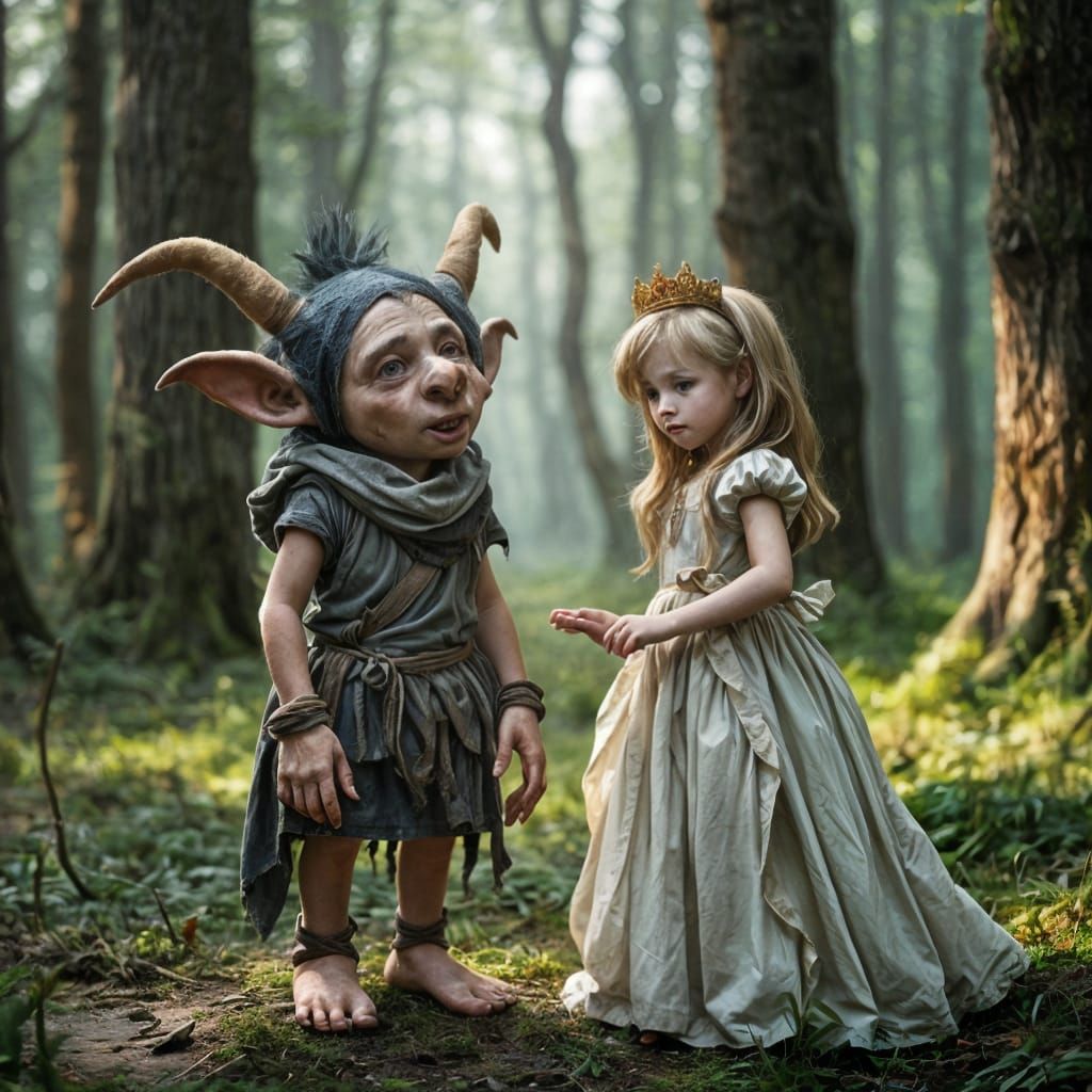 Troll Girl Meets Princess in Forest