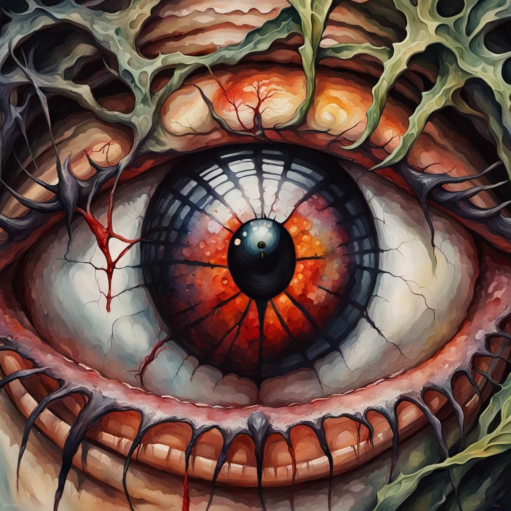 Grotesque Eyeball: Impressionist Impasto Masterpiece
