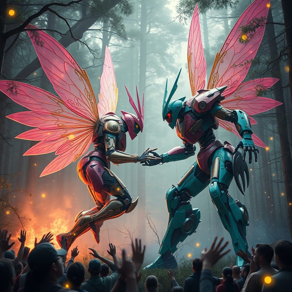 Fairy Mecha Clash in Dystopian Future