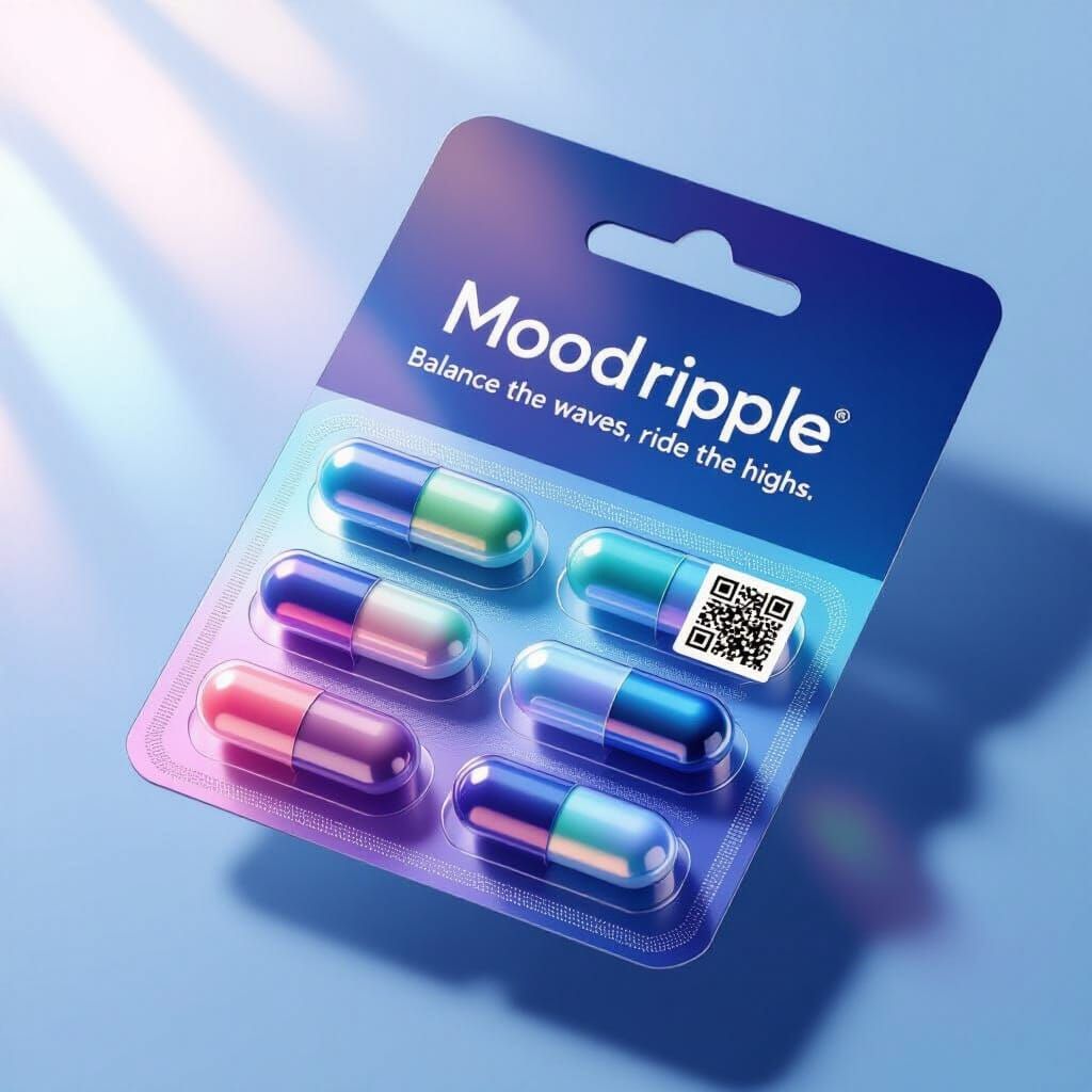 MoodRipple Packaging Design with Holographic Accents