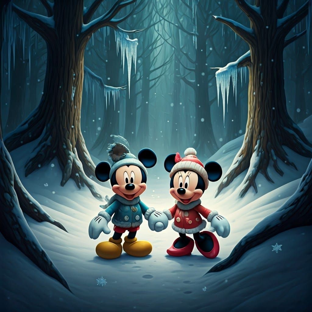 Mickey and Minnie Mouse Winter Wonderland