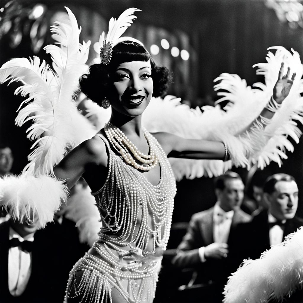1927, Josephine Baker dancing charleston at Casino de Paris