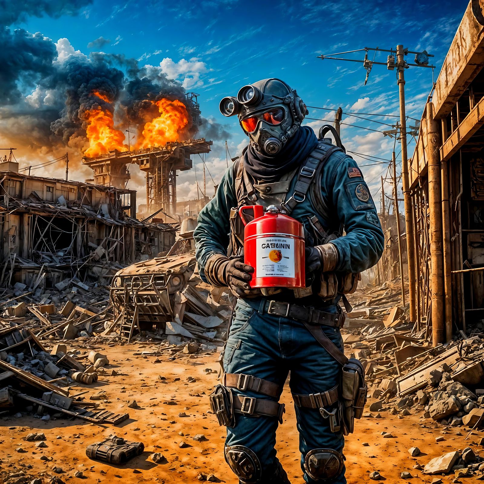 He likes his new job. A Wasteland Tinkerer.