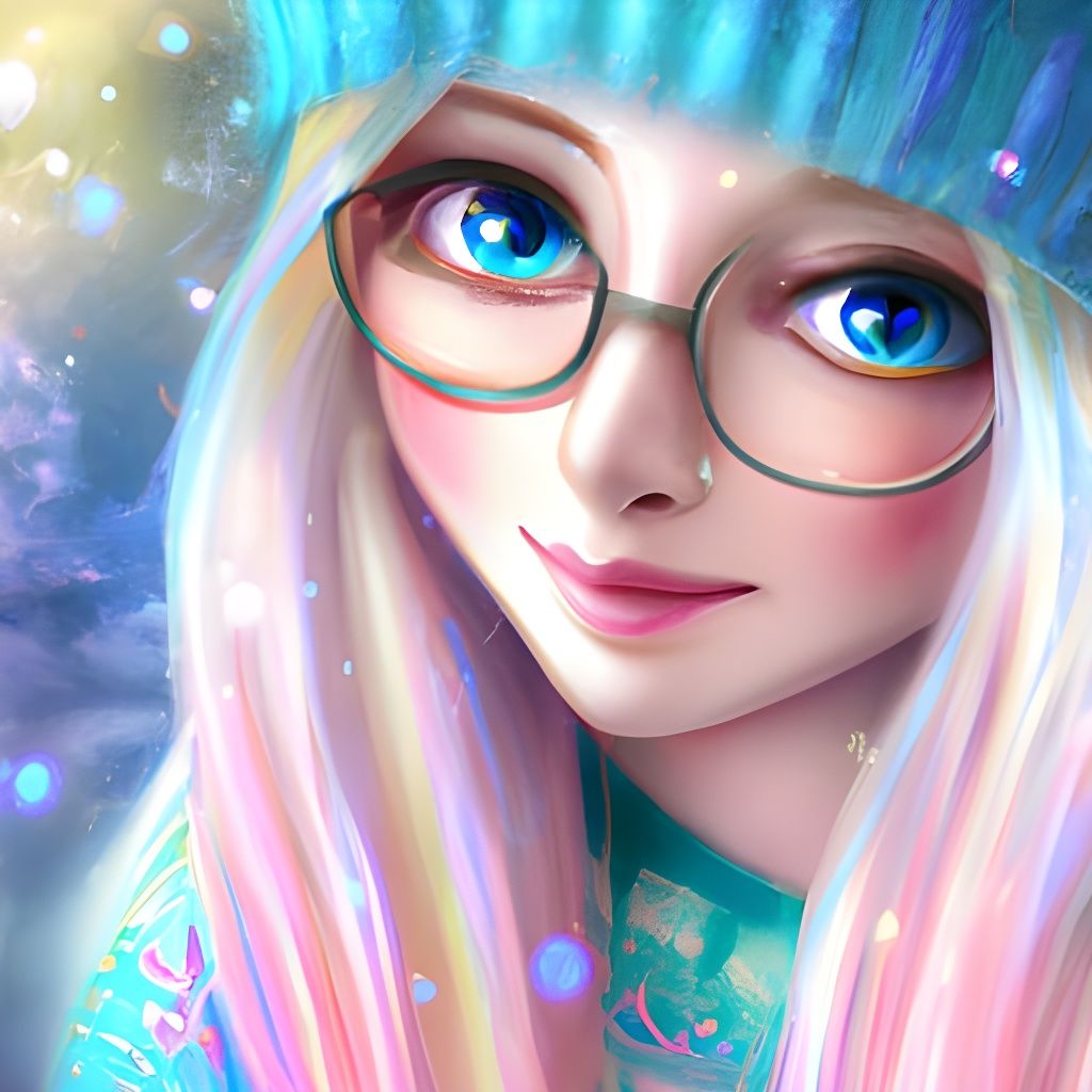 Sparkling Anime Lady with Windsor Glasses
