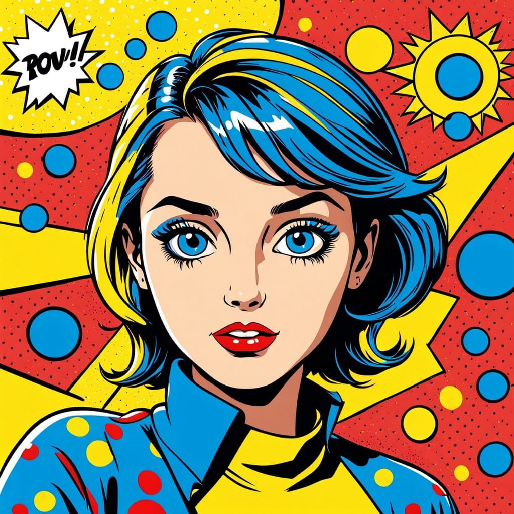 Pop Art Comic Scene in Vibrant Colors