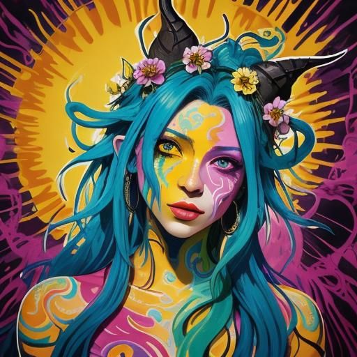 Tiefling Girl Sings Vines into Bloom, Concept Art