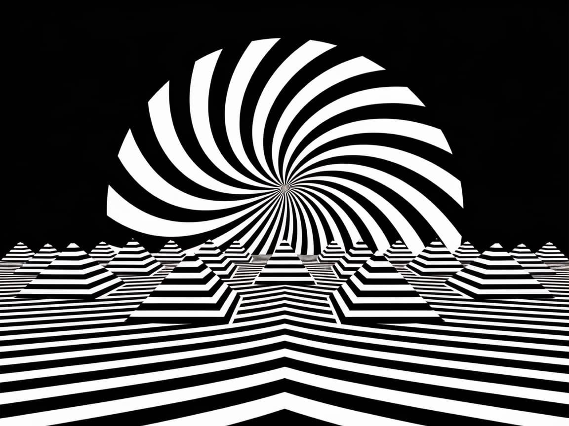 Symmetrical Pyramids in Optical Illusion