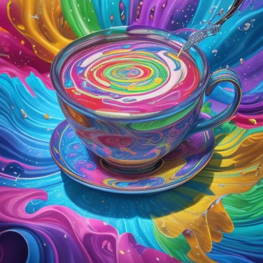 Surreal Cups with Candy Art Style