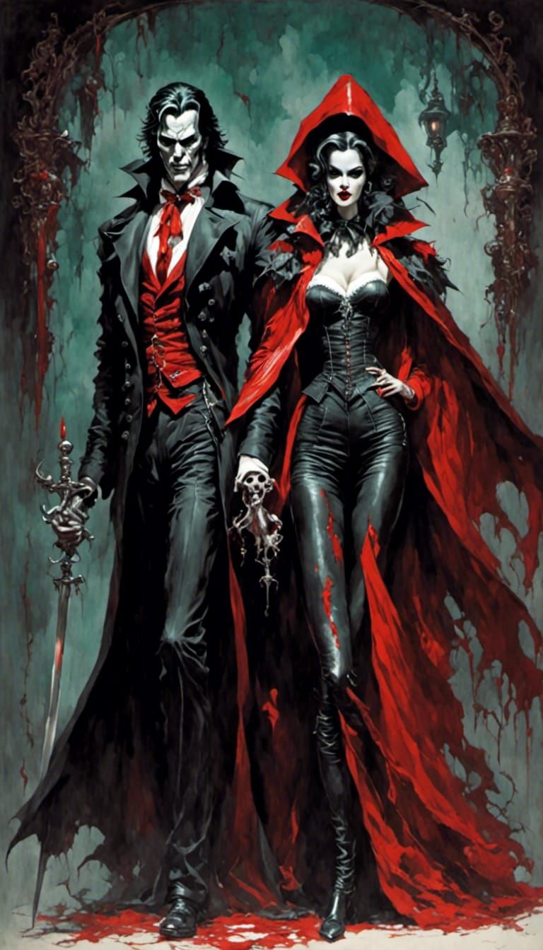 Dracula and the Grim Reaper: Retro Rockabilly Style