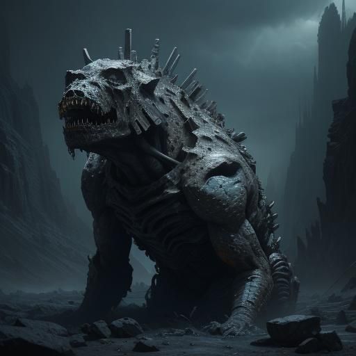 Asteroid Zombie Concept Art in Sci-Fi Style