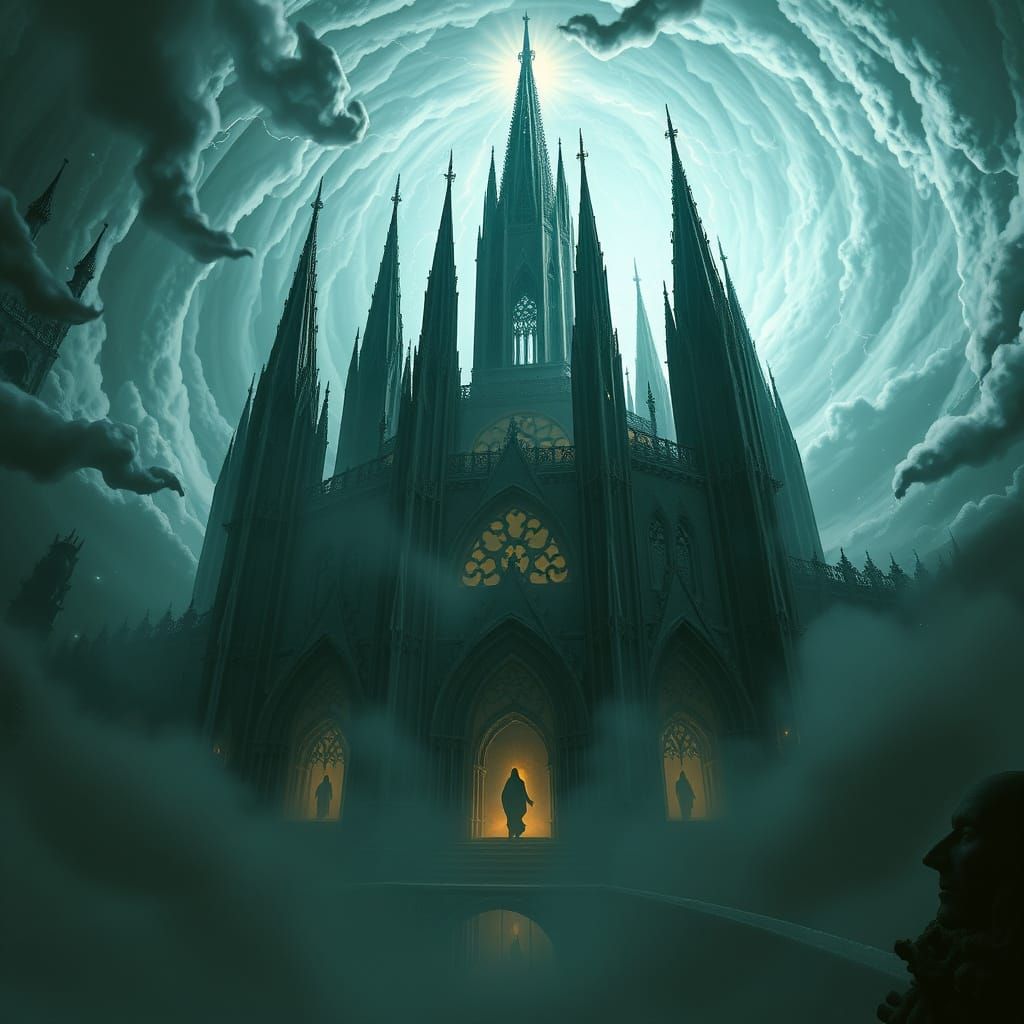 Spectral Cathedral Rising: A Dark Fantasy Composition
