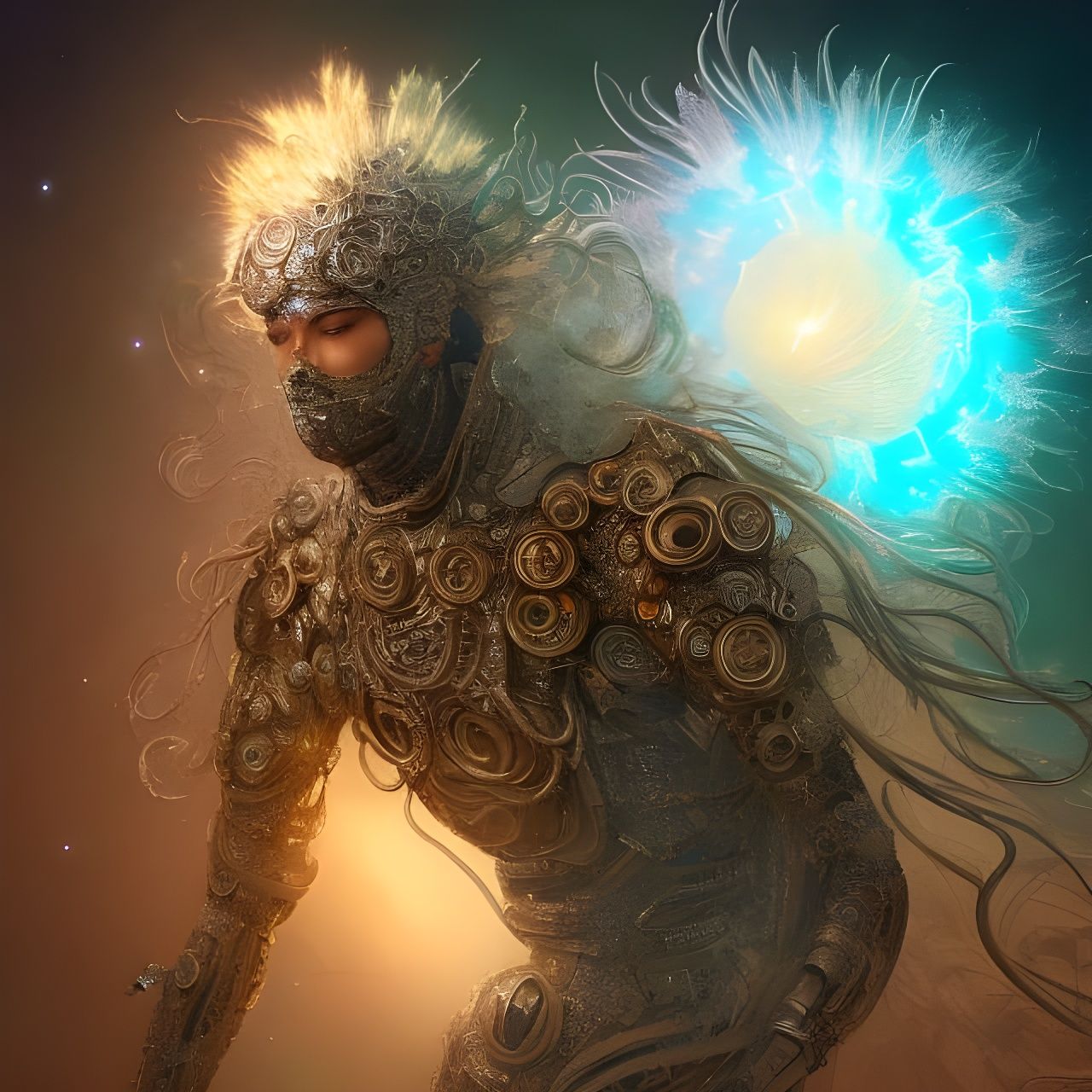 Cosmic Neutron Star Portrait in Pearl Suit