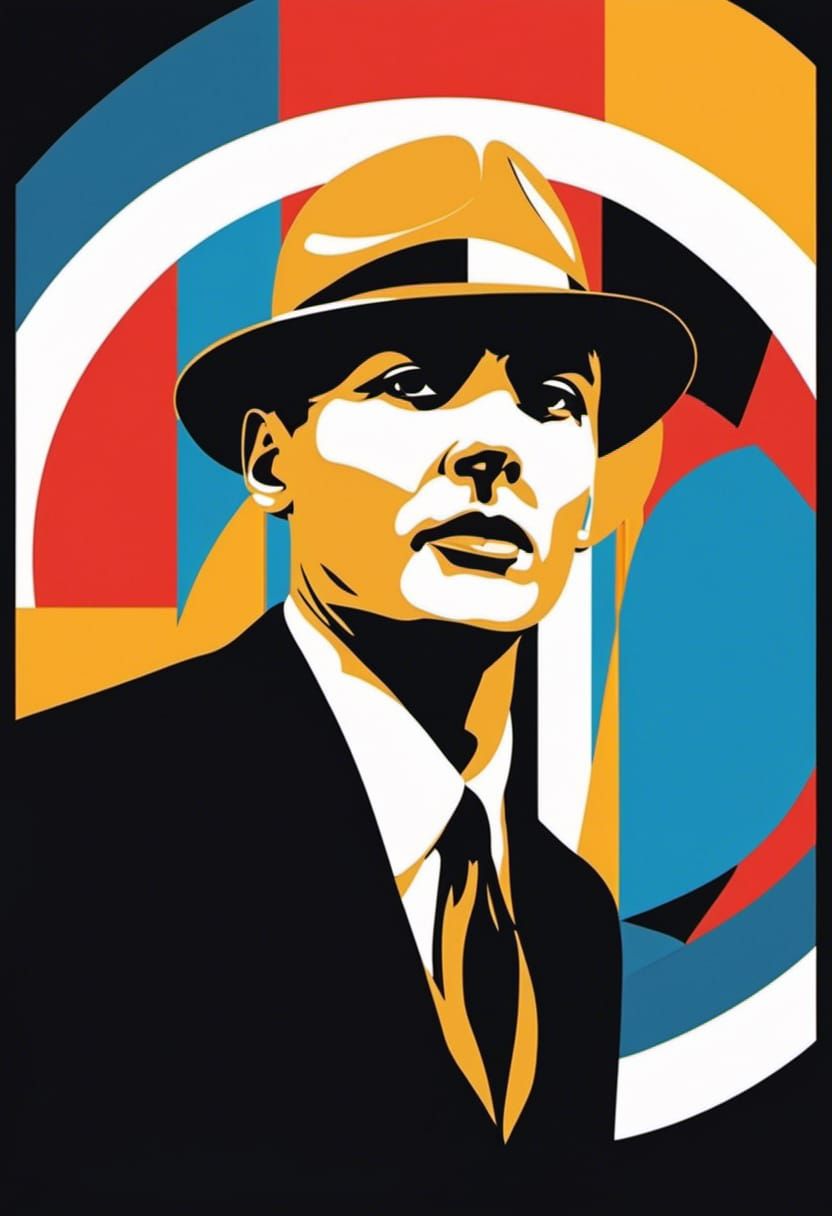 Art Deco Portrait in Black, White and Gold