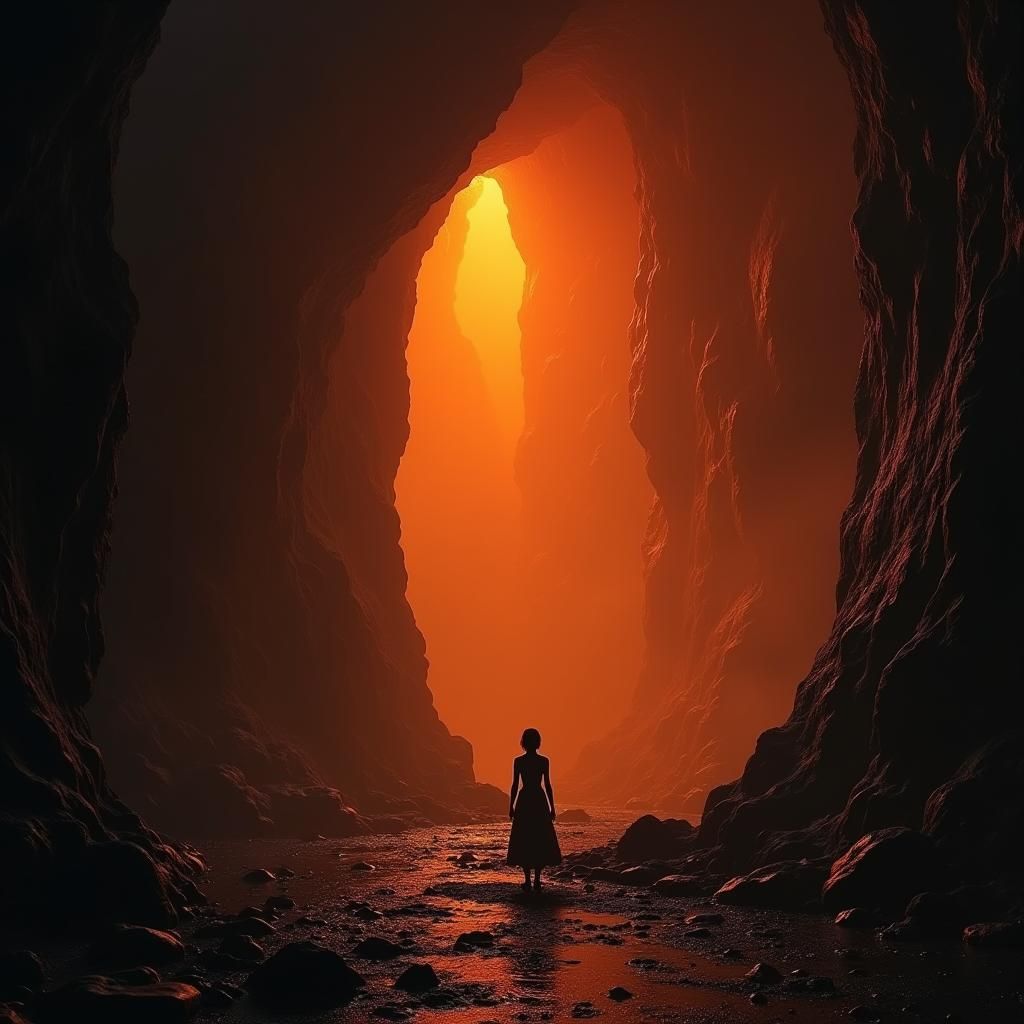 Infernal Skull Consuming Souls in a Gothic Abyss