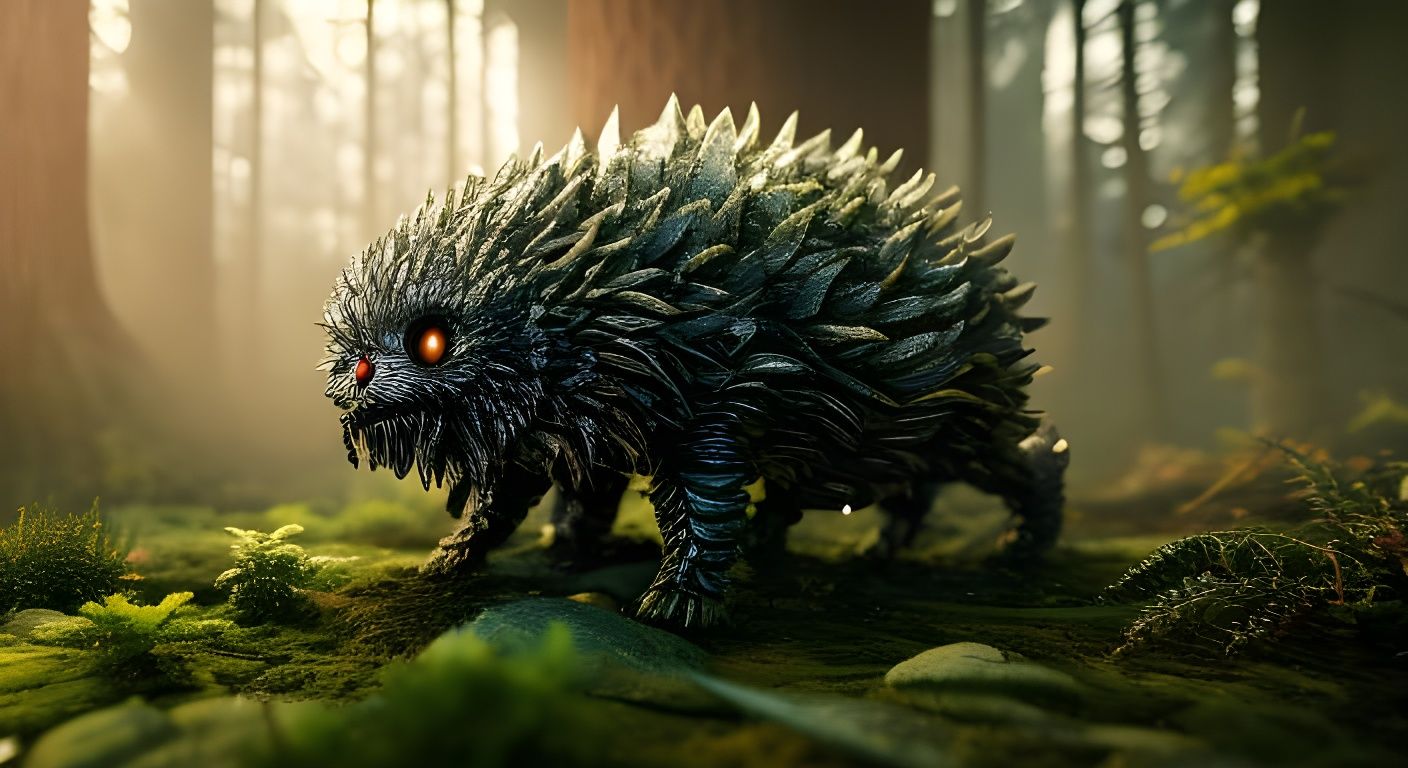 Dog Skull with Chakras in Sci-Fi Horror Style