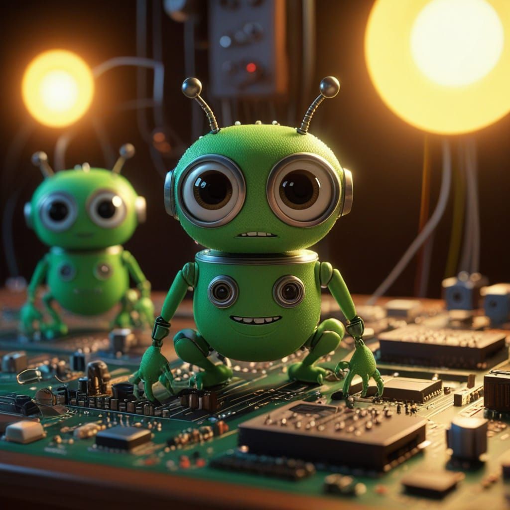 Cinematic Nanobot in Industrial Light and Magic Style