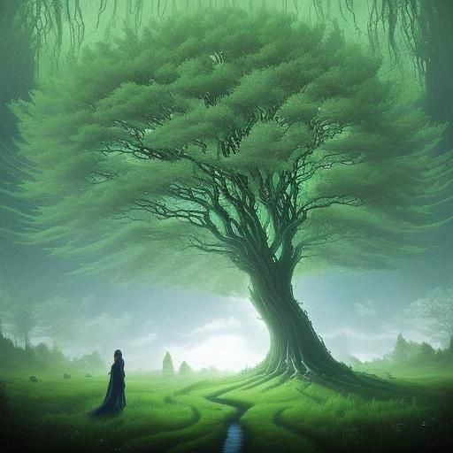 Whispering Willows in a Dark Forest