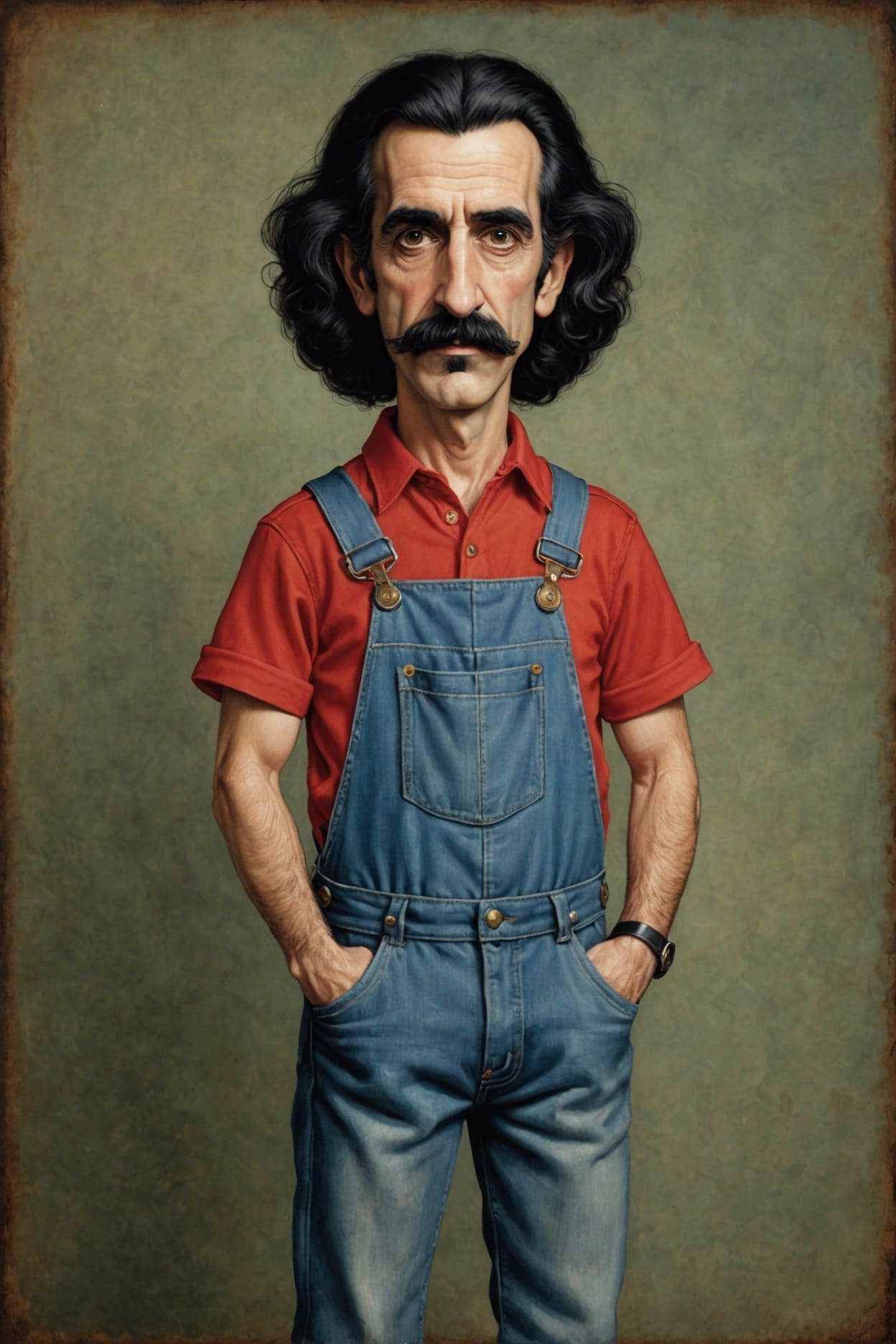 Musician in Overalls, Pop Surrealism Style