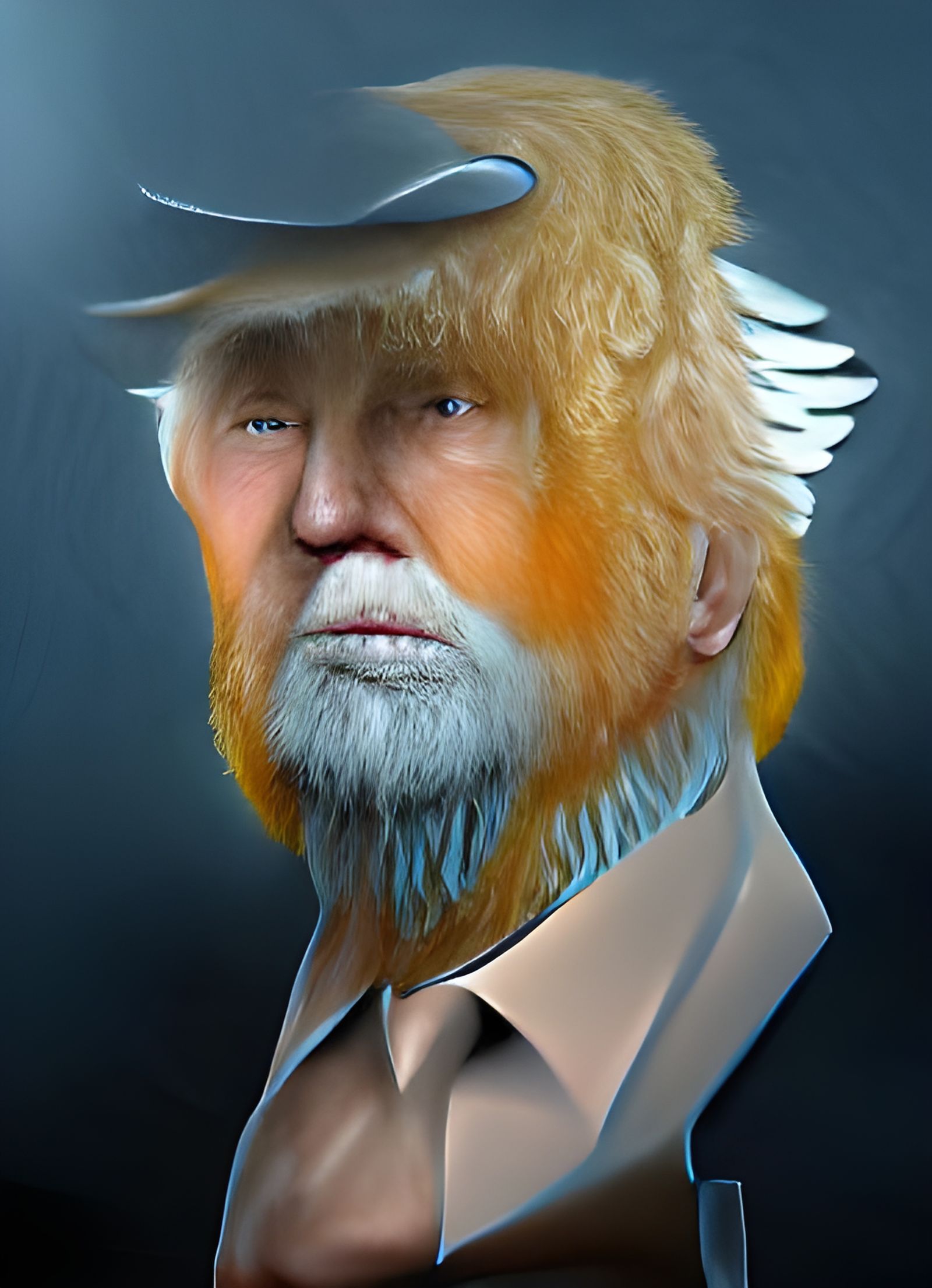 Surreal Cowboy Angel Portrait in Matte Painting