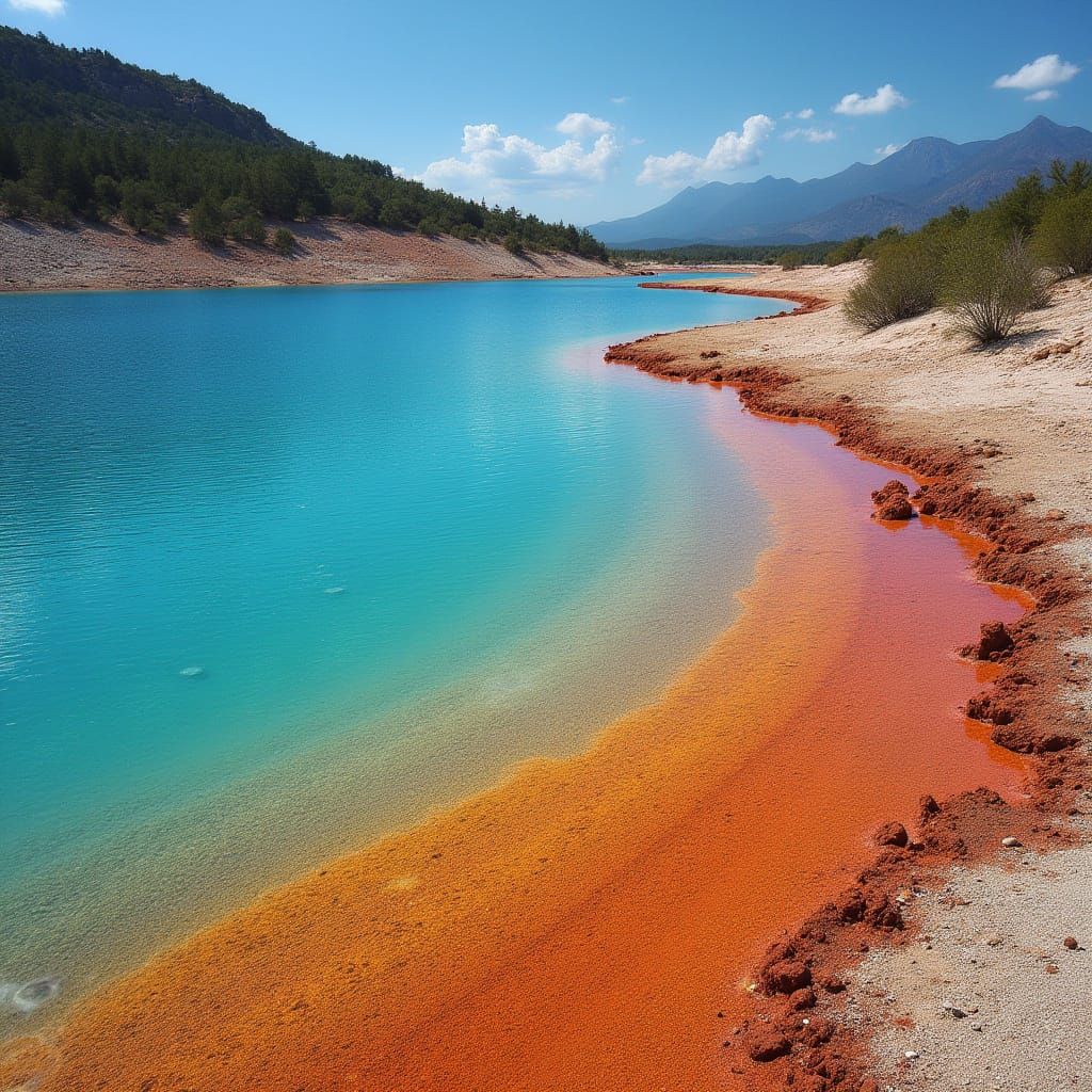 Colorful Vermiculite Lagoon Landscape
