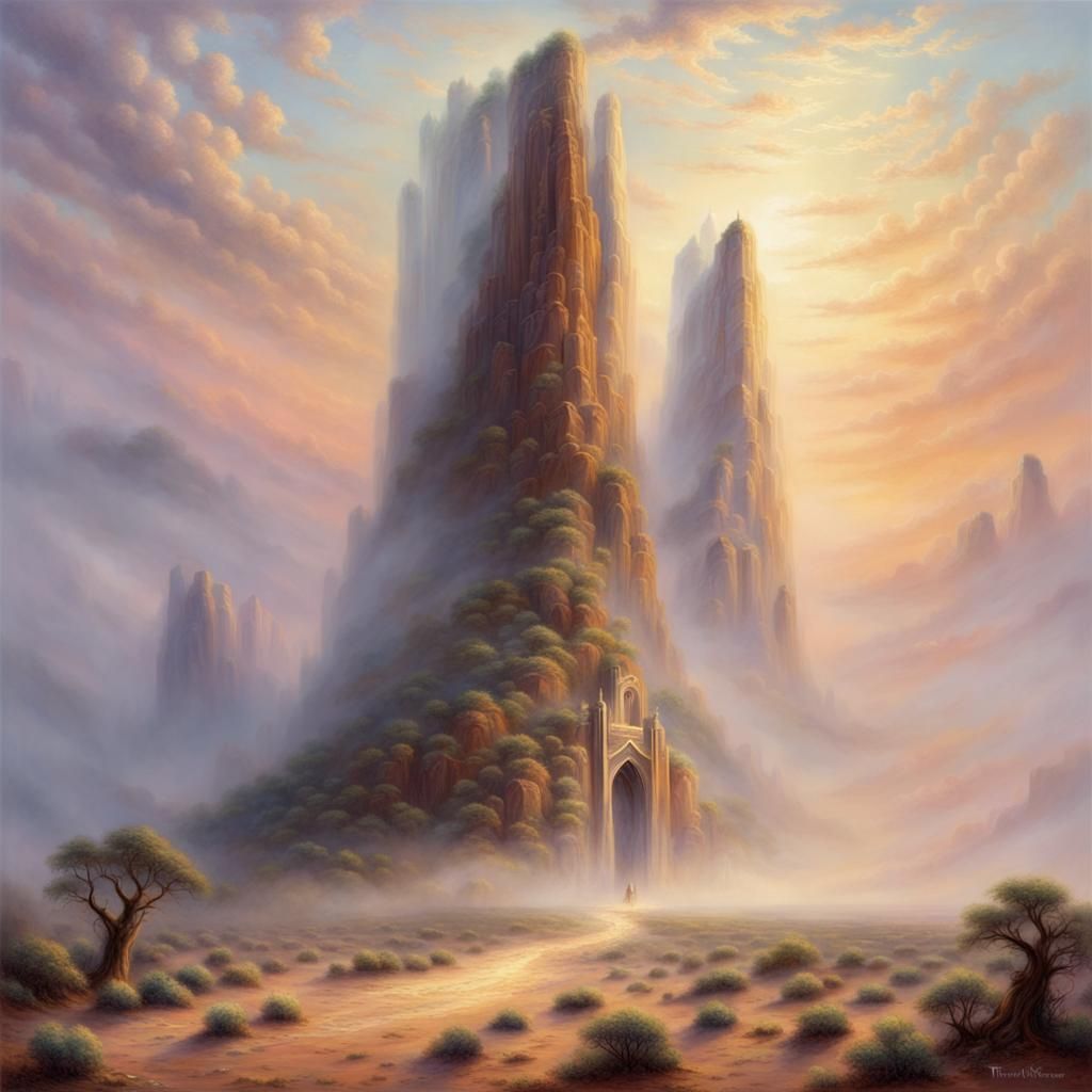 Ethereal Desert Monolith in Fantasy Style