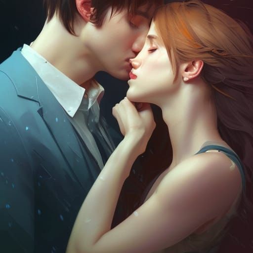 Charlie and Carter Kissing: Detailed Portrait