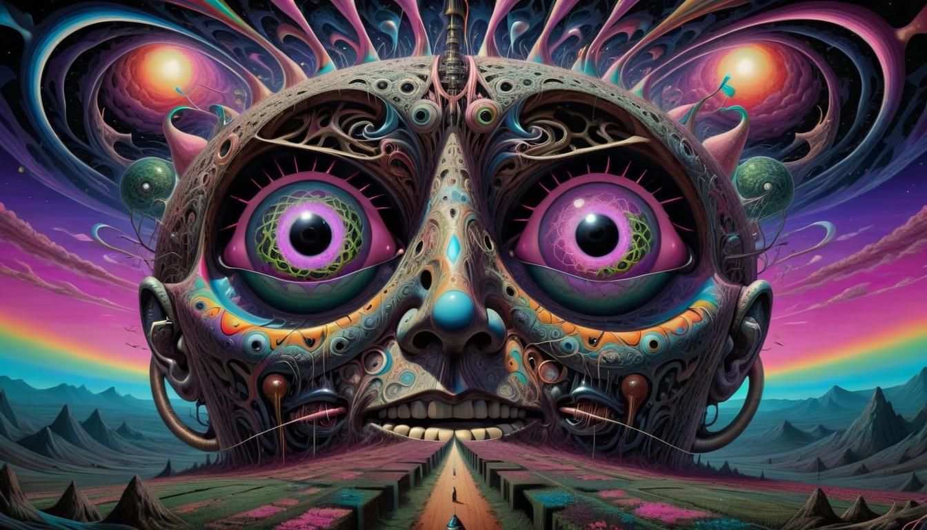 Psychedelic Tribute to Pink Floyd in Surreal Style