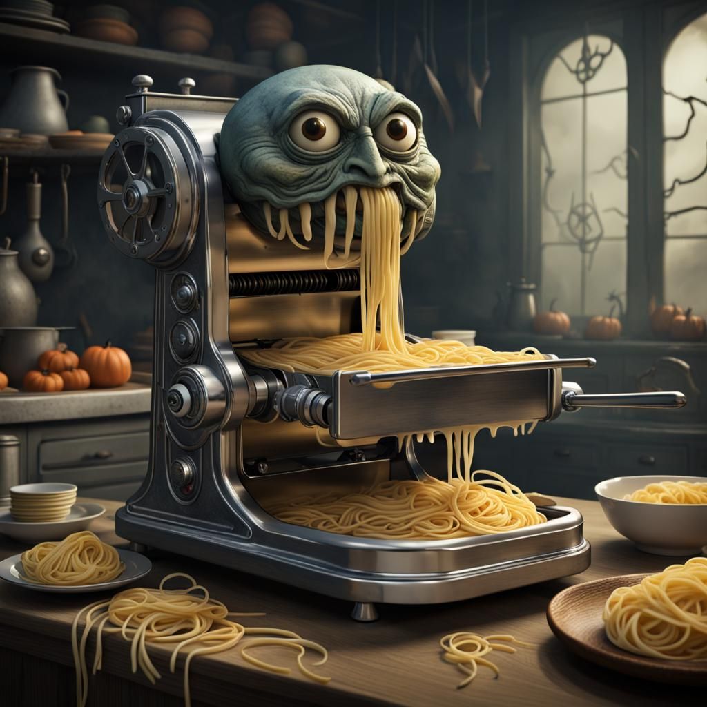 Haunted Pasta Machine: A 3D Horror Scene