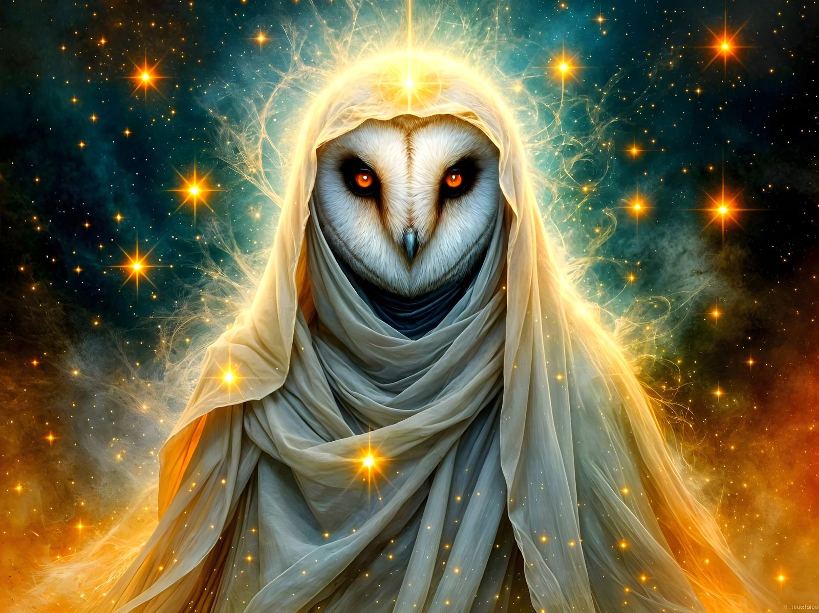 Celestial Warrior in Ethereal Aura