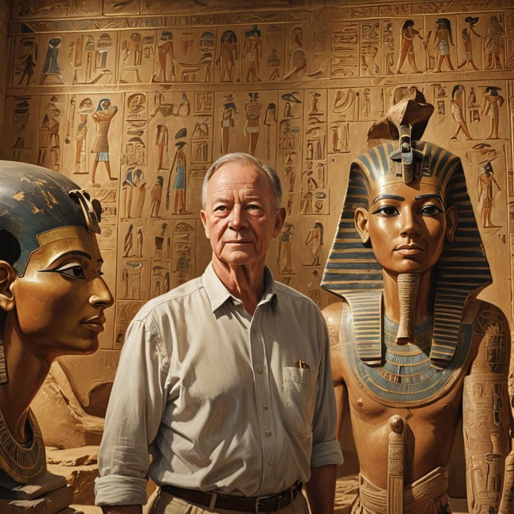 Kenneth Clark and Ancient Egyptian Art, Oil Painting