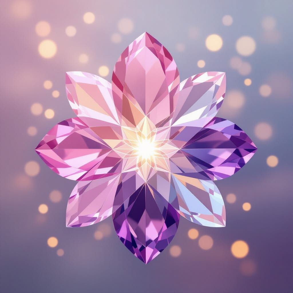 Ethereal Gemstone Composition With Luminous Balance