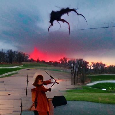 Violin Duet with Devil at Dusk