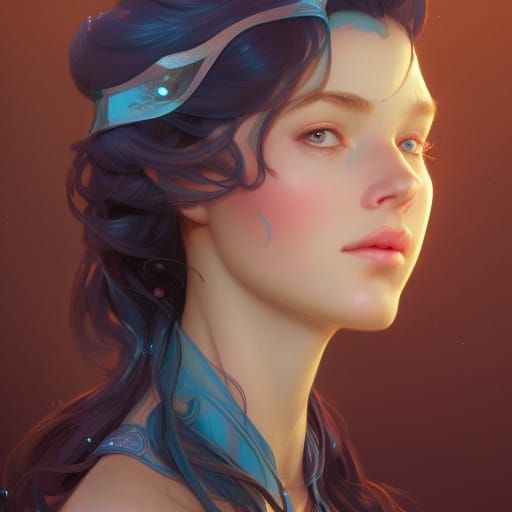 Cinderella Portrait in Style of Alphonse Mucha