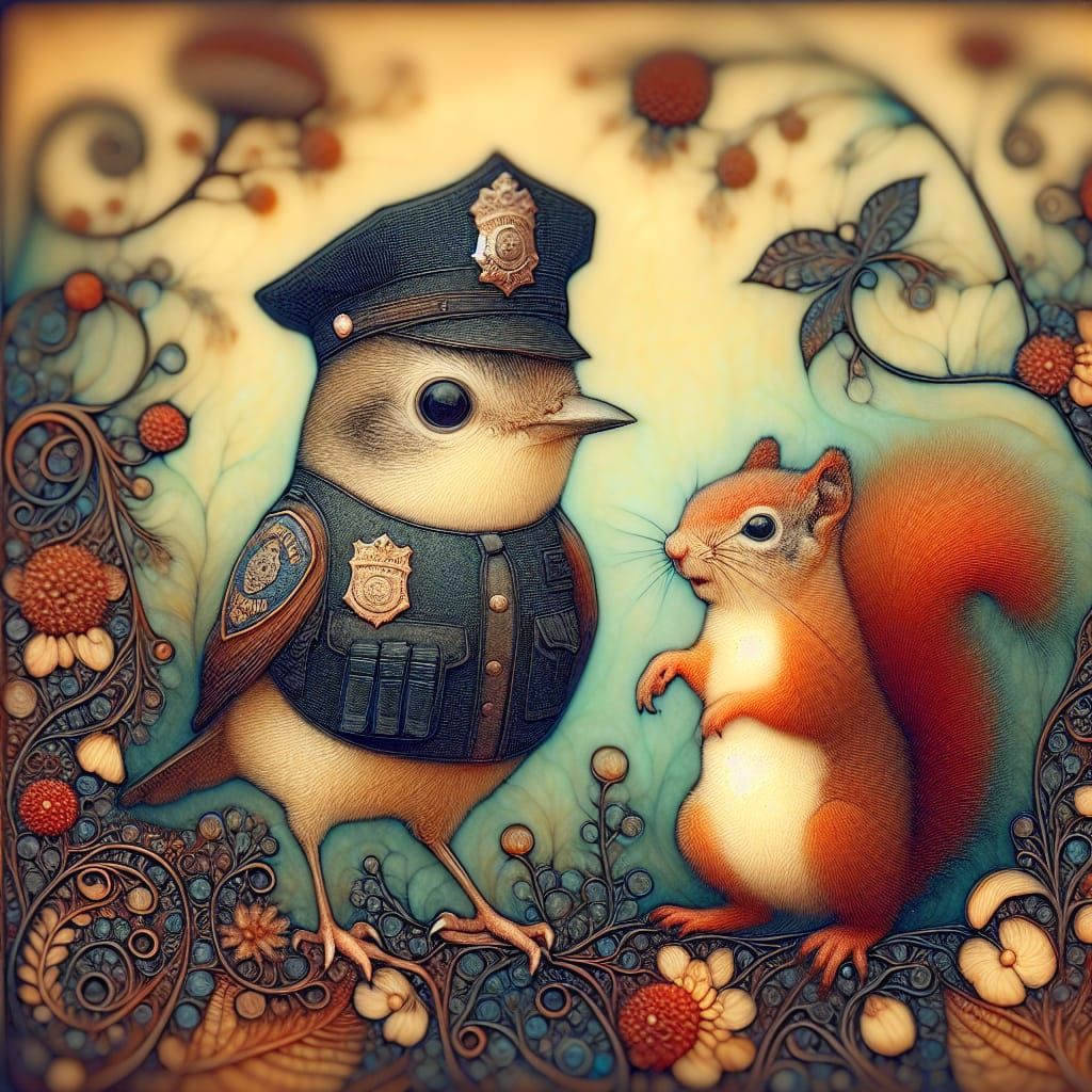 "And you're sure you didn't see the nut thief?"