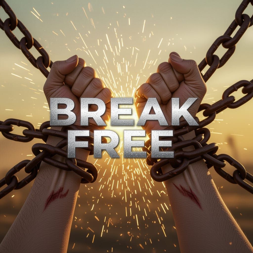 Hands Breaking Chains: A Gritty Symbol of Freedom