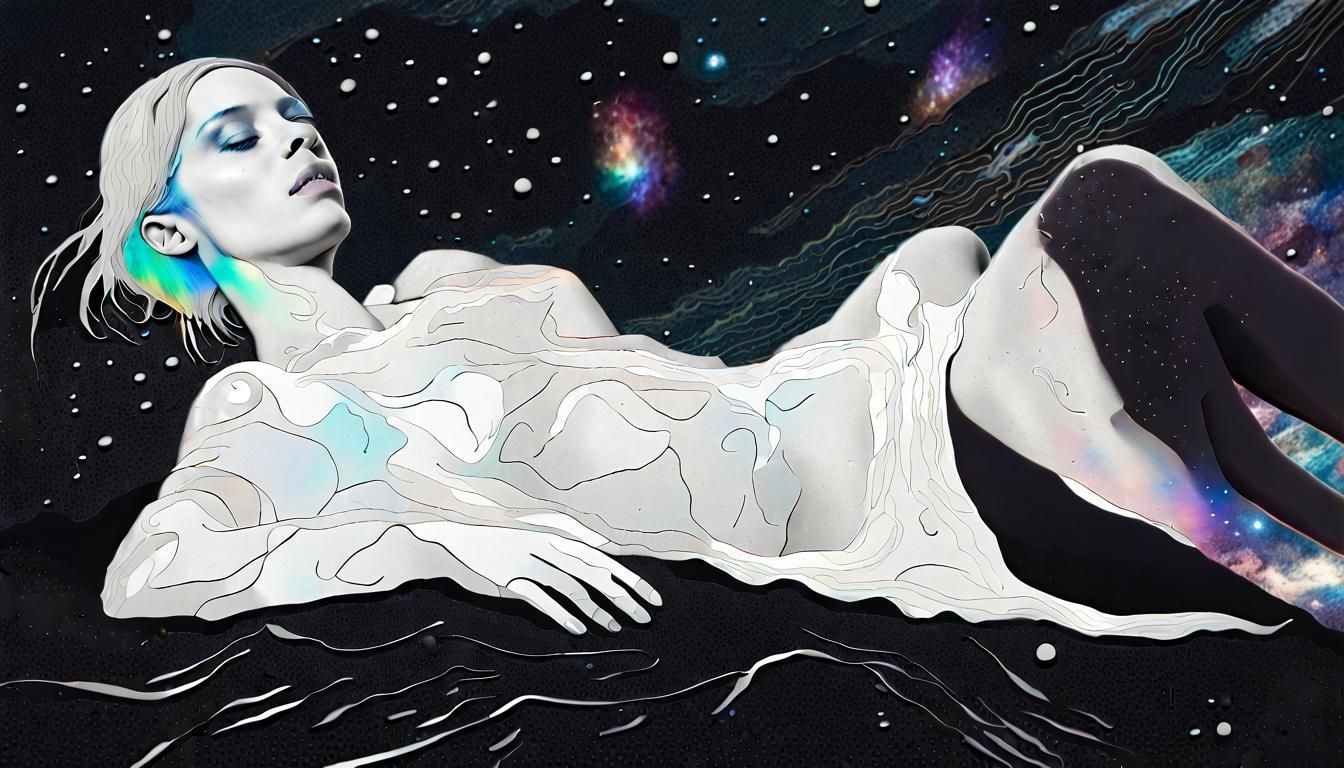 Cosmic Woman in Astral Holographic Illustration