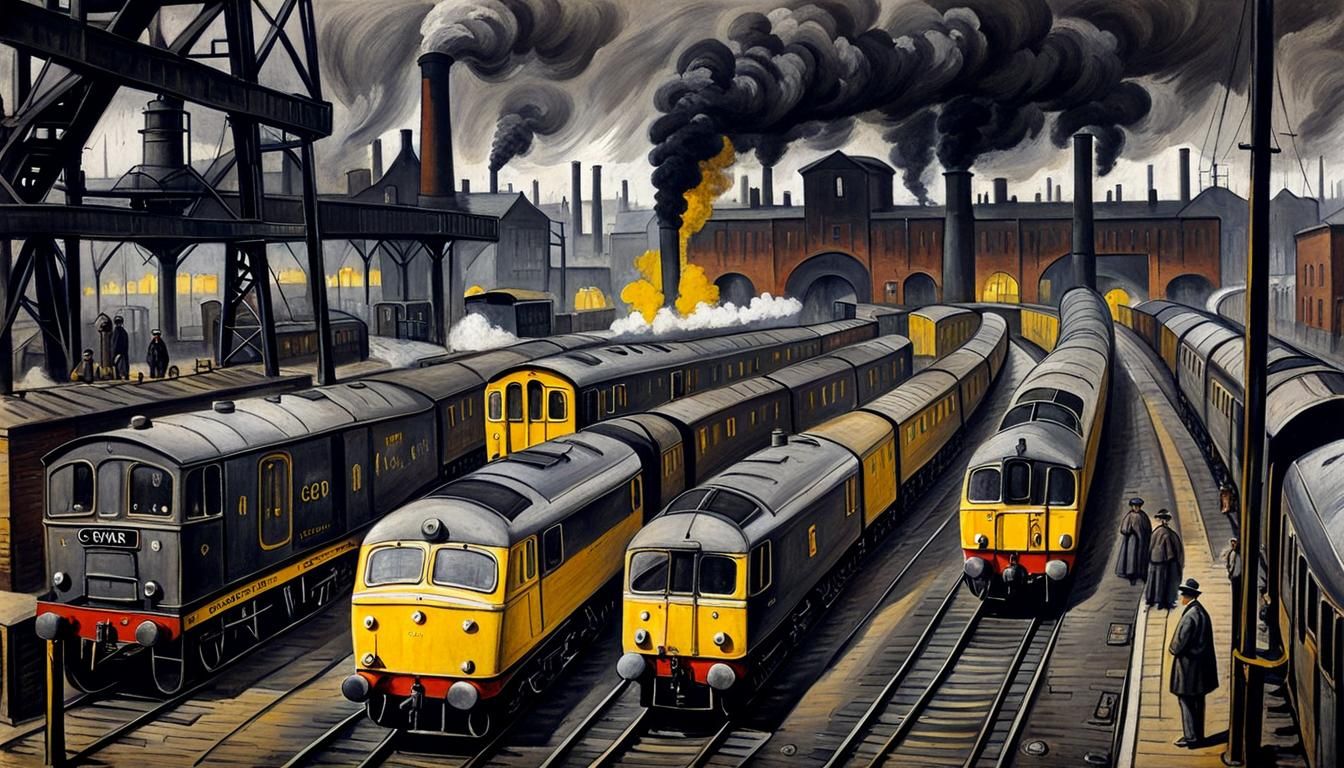 Industrial Scene in Crewe, Cheshire, England, 1900