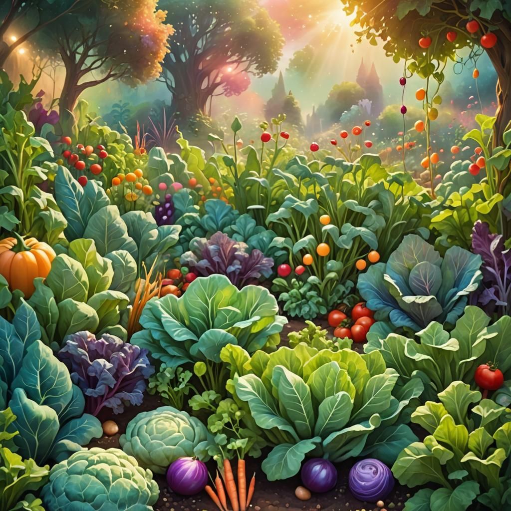 Whimsical Garden of Eden in Dreamlike Digital Art