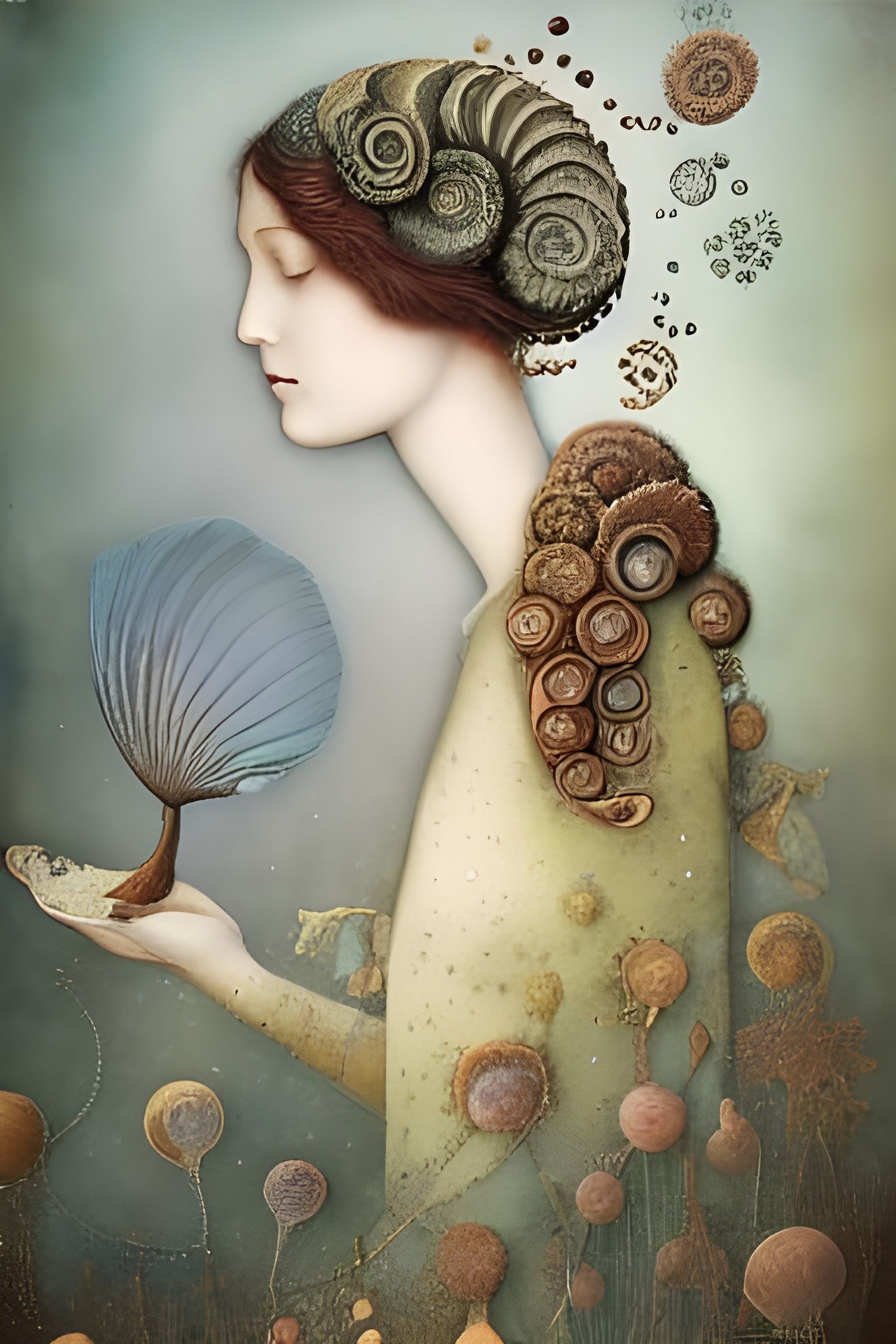 The girl with ammonite
