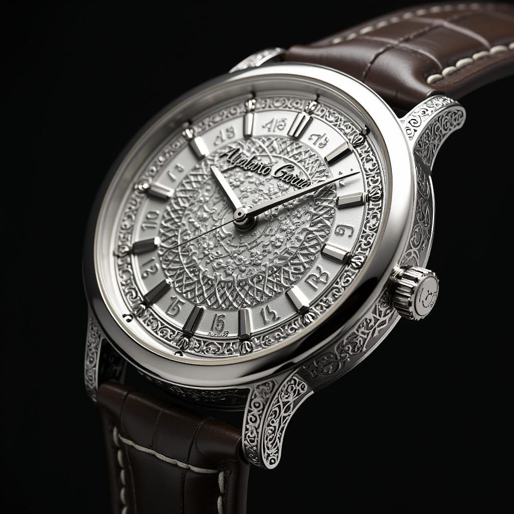 Luxurious Art Deco Timepiece with Engraved Alejandro Garcia