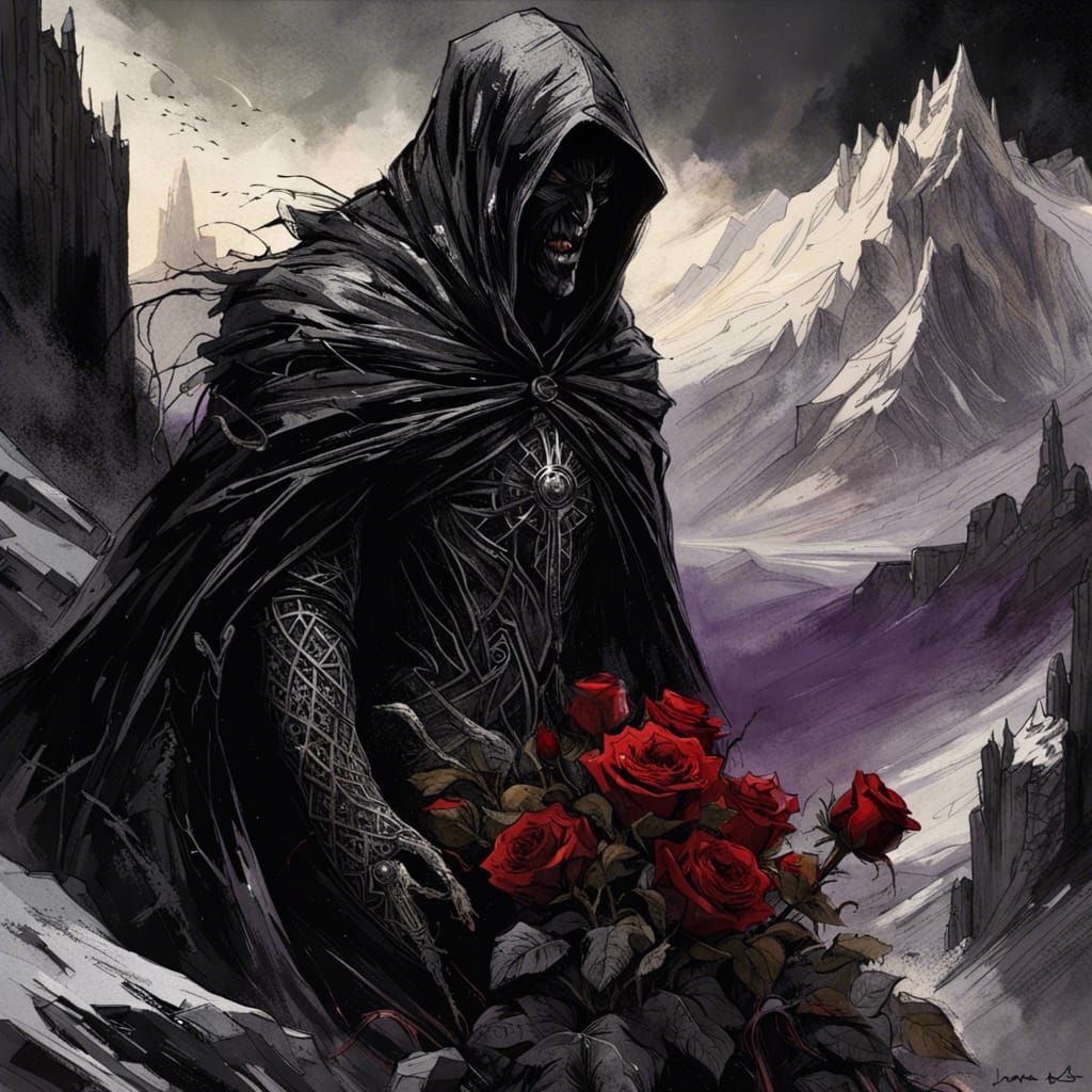 High Gothic Nazgul in Snowy Angmar Landscape