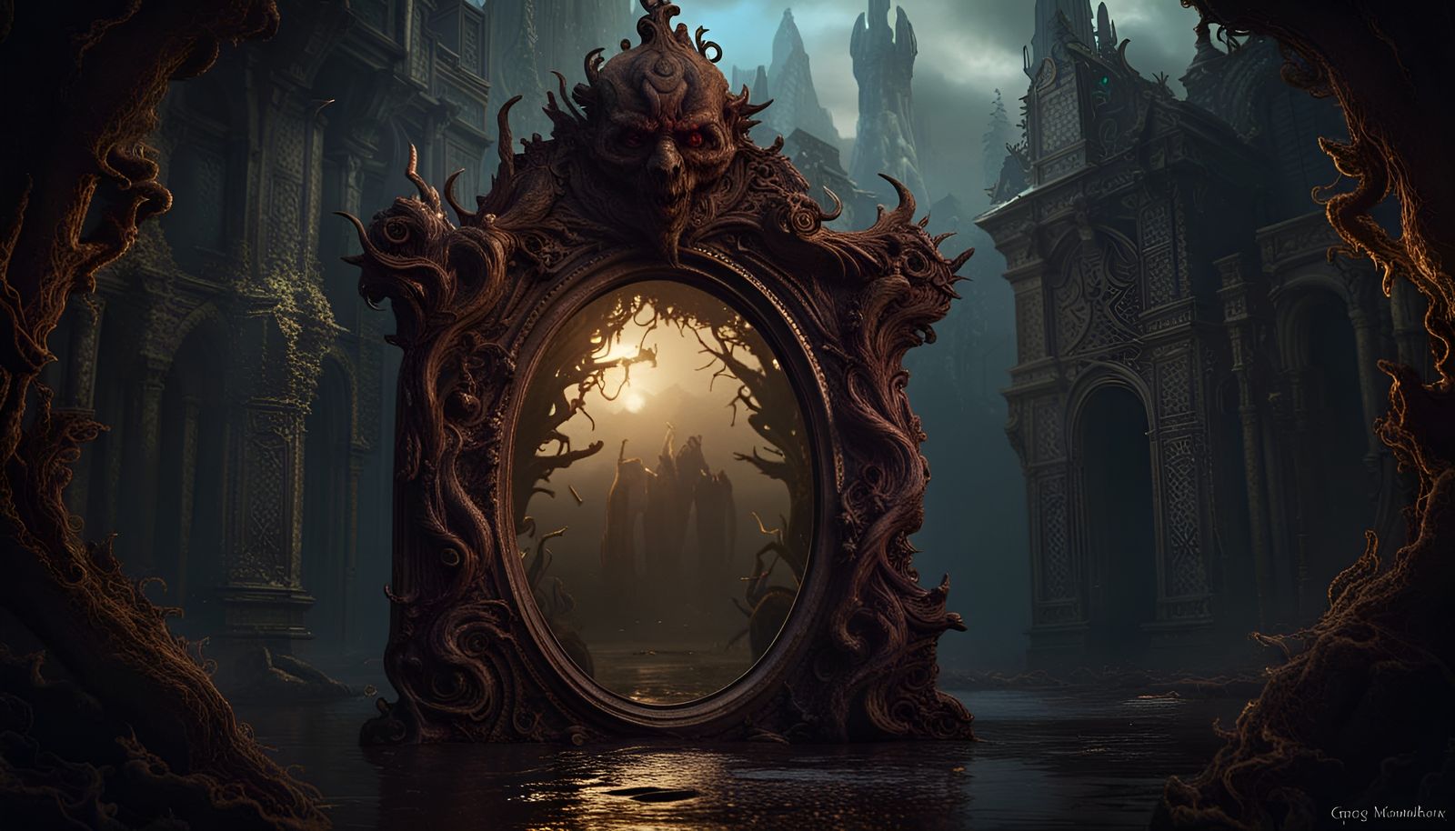 Sinister Boogie Man Emerges from Mirror