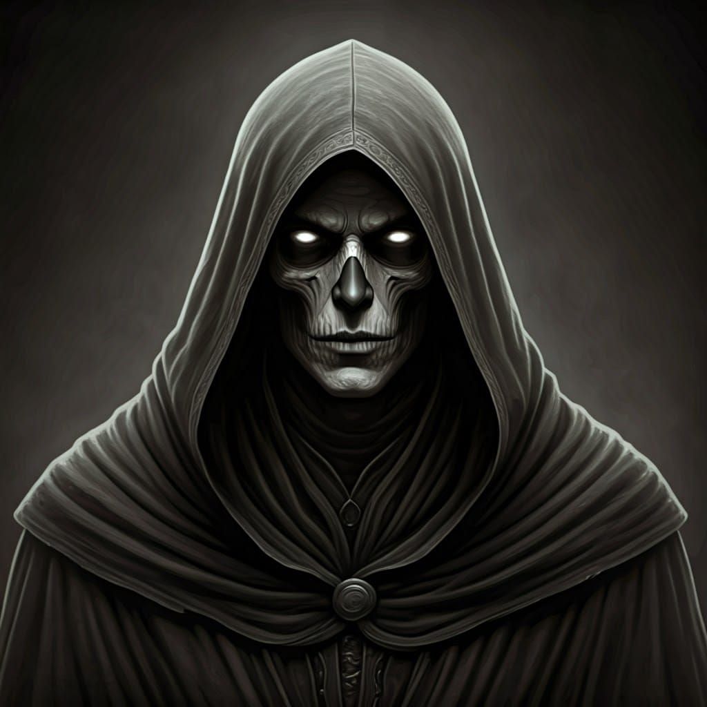 Dark Fantasy Figure Rises in Gothic Horror Style