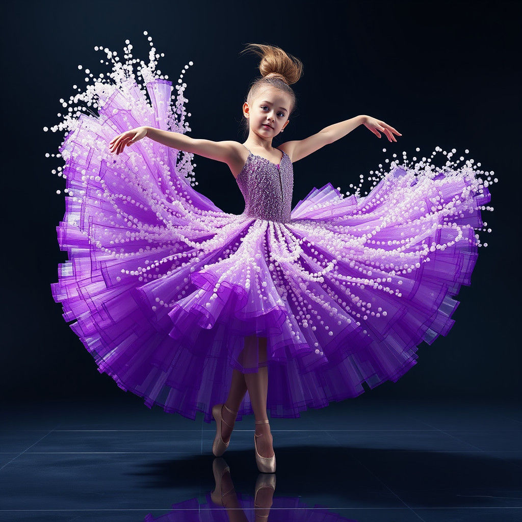 a beautiful young girl in a ballet pose