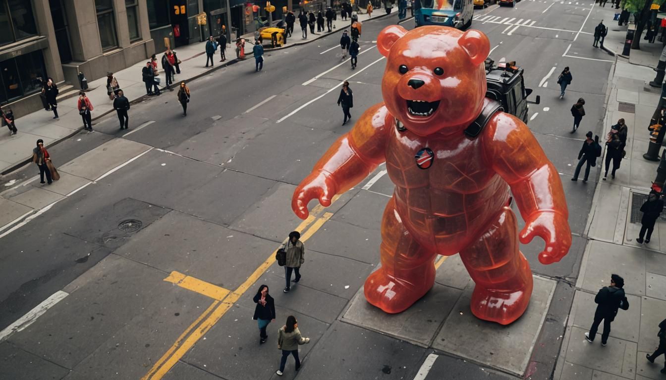 Giant Gummy Bear Rampage: 80s Movie Poster