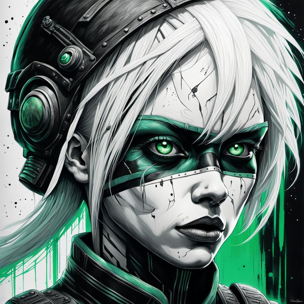 Surreal Cyberpunk Soldier in German Expressionist Style