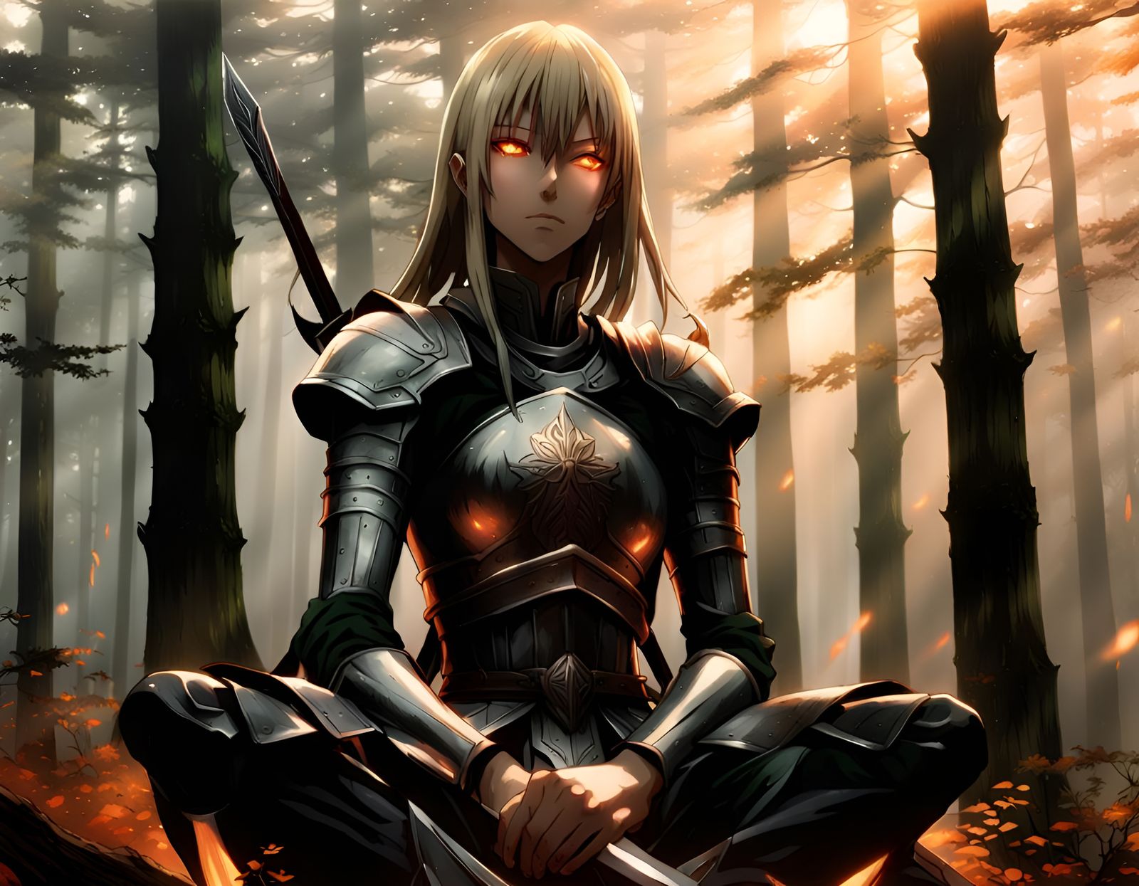 Serene Claymore in Misty Forest: Manga Art
