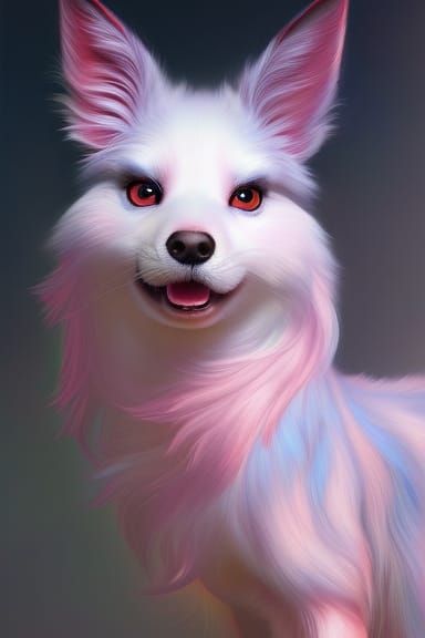 Cute Hare Girl with Gorgeous Eyes, Digital Illustration