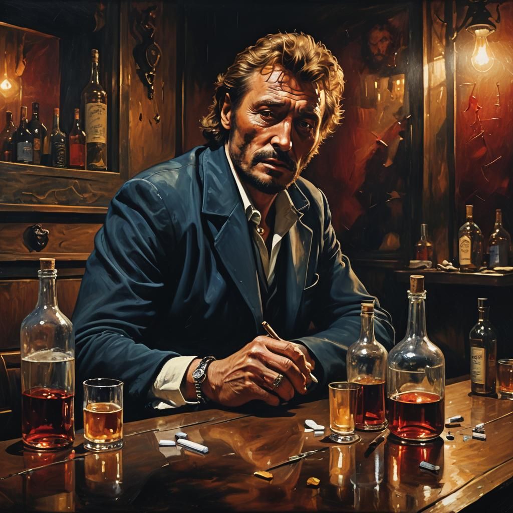 Film Noir: Johnny Hallyday in Caravaggio Style