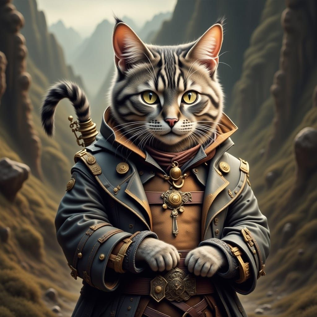 Hyperrealistic Manx Cat Portrait